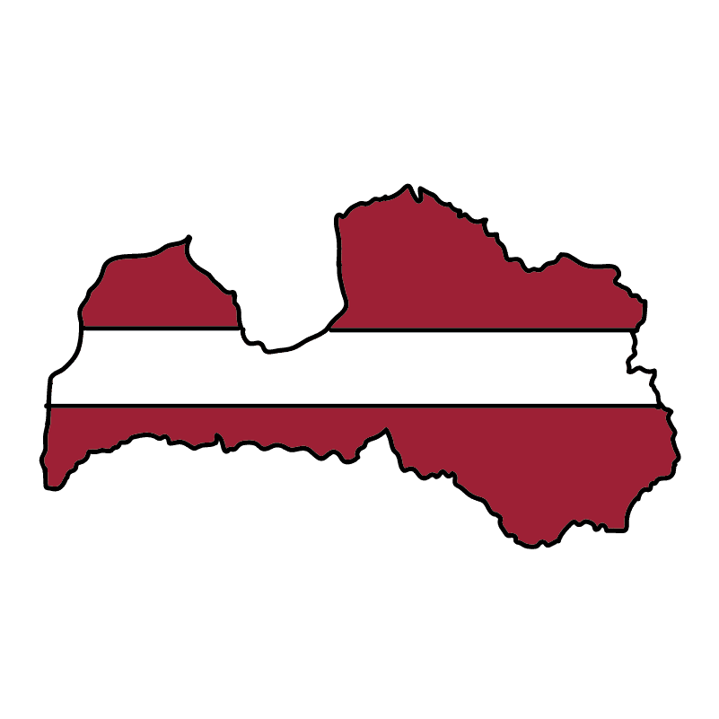 country shape flag for history & culture of the rose in Latvia