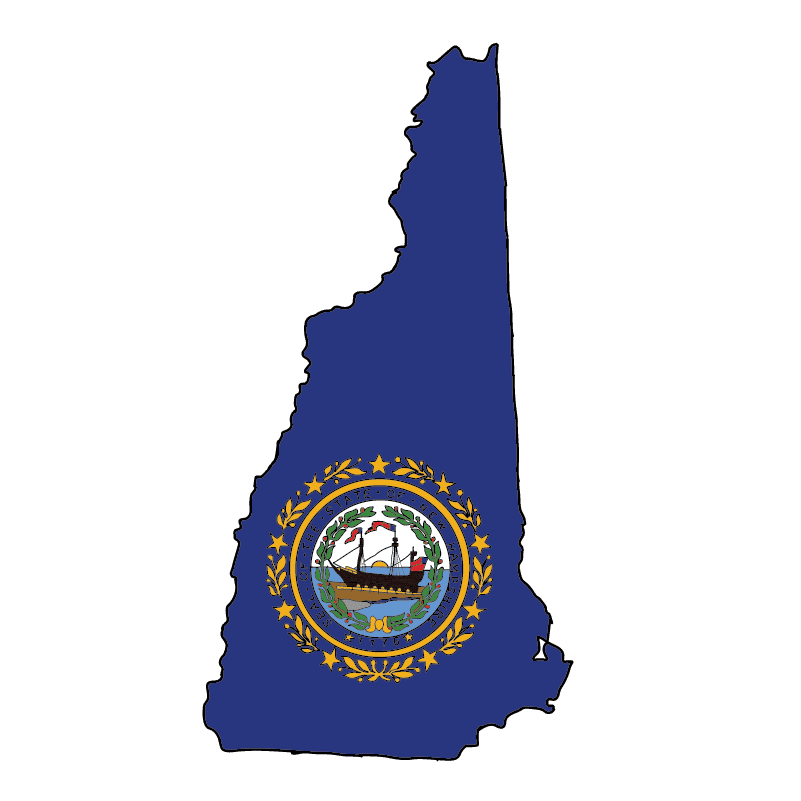state shape flag for history & culture of the rose in New Hampshire