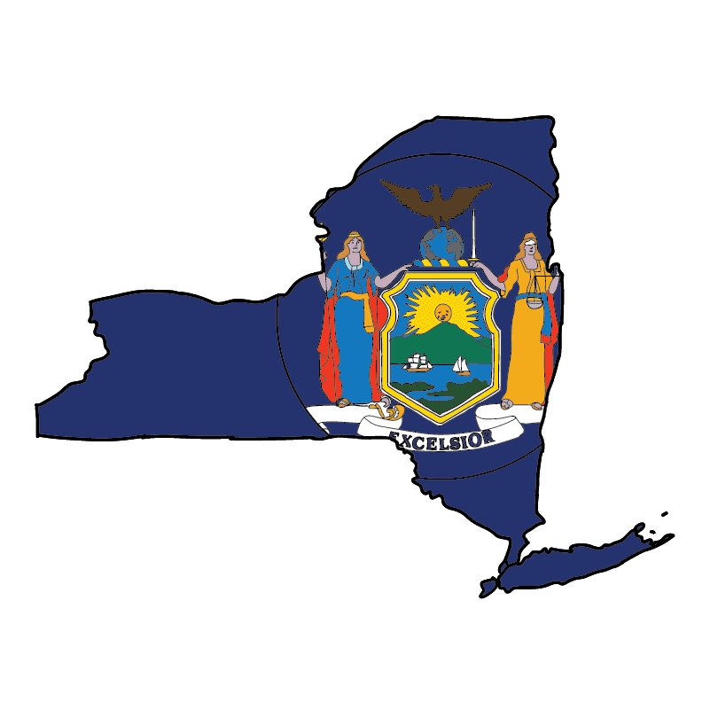 state shape flag for history & culture of the rose in New York