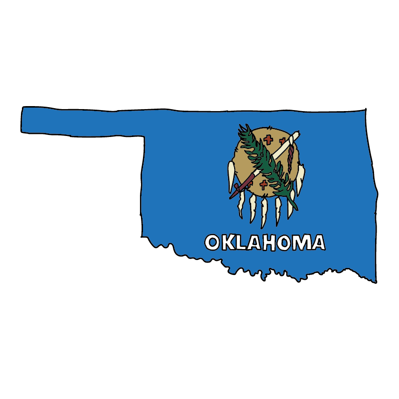 state shape flag for history & culture of the rose in Oklahoma