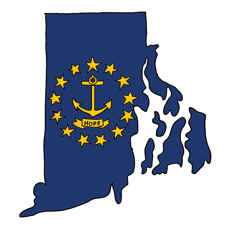 state shape flag for history & culture of the rose in Rhode Island