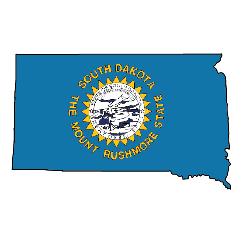 state shape flag for history & culture of the rose in South Dakota