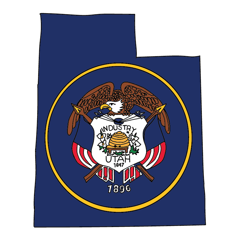 state shape flag for history & culture of the rose in Utah