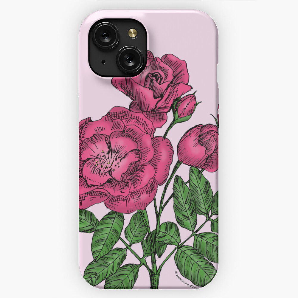 cupped semi-double mid pink rose print on iphone snap case
