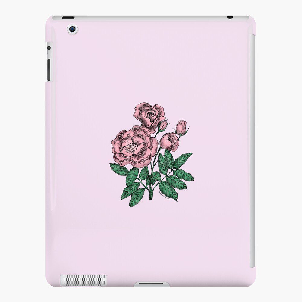 cupped semi-double light pink rose print on iPad Snap Case