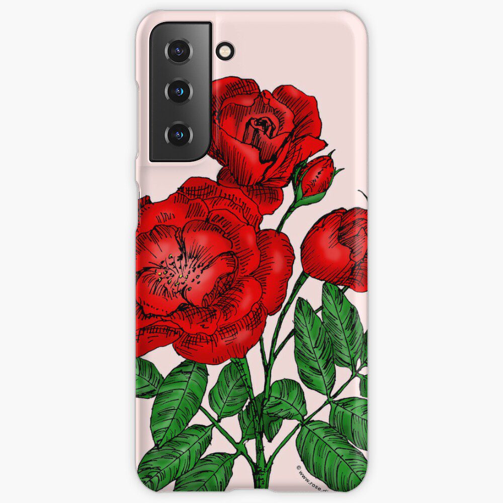 cupped semi-double bright red rose print on Samsung Galaxy Snap Case