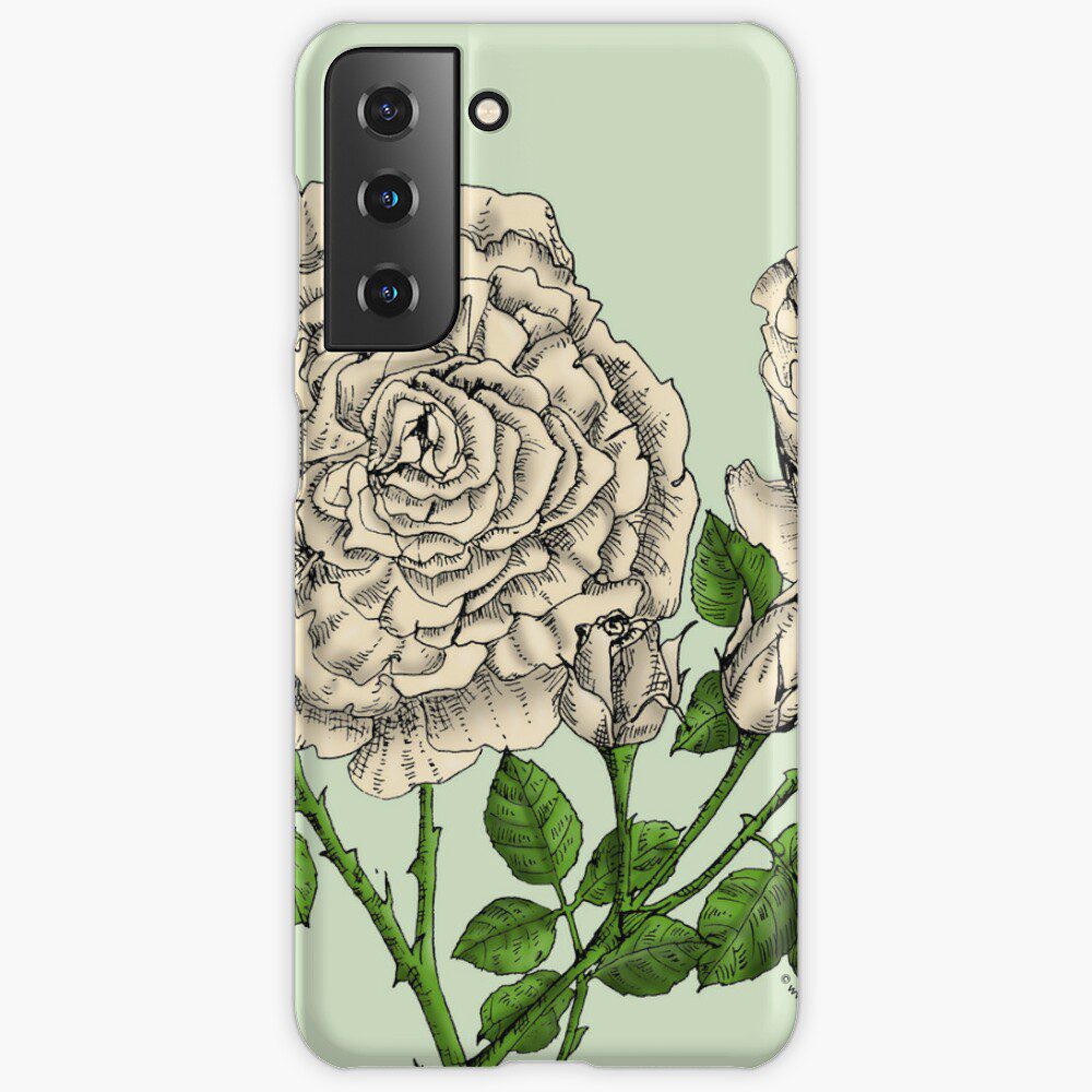 cupped very full cream rose print on Samsung Galaxy Snap Case