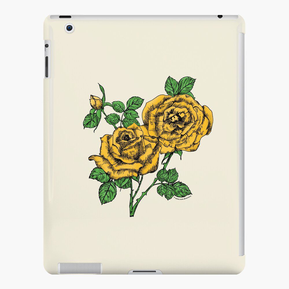 high-centered full yellow rose print on iPad snap case