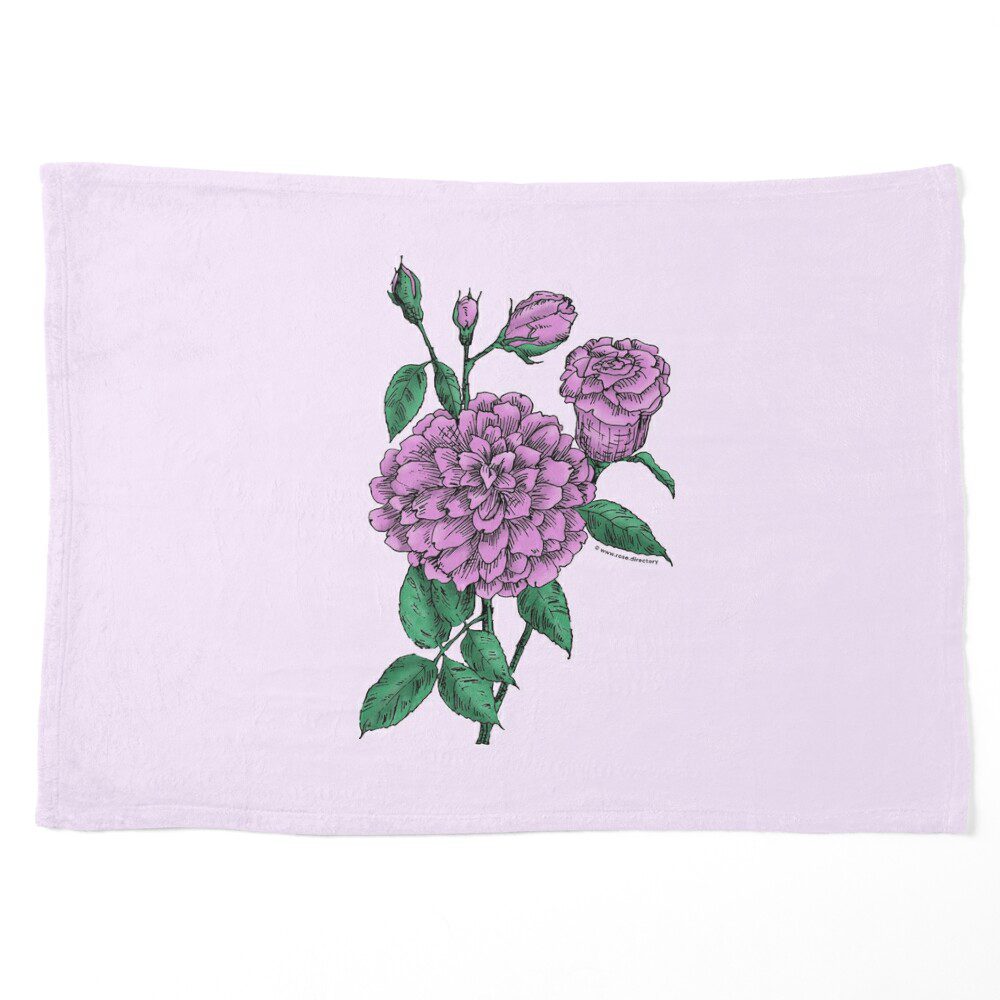 flat full purple rose print on pet blanket