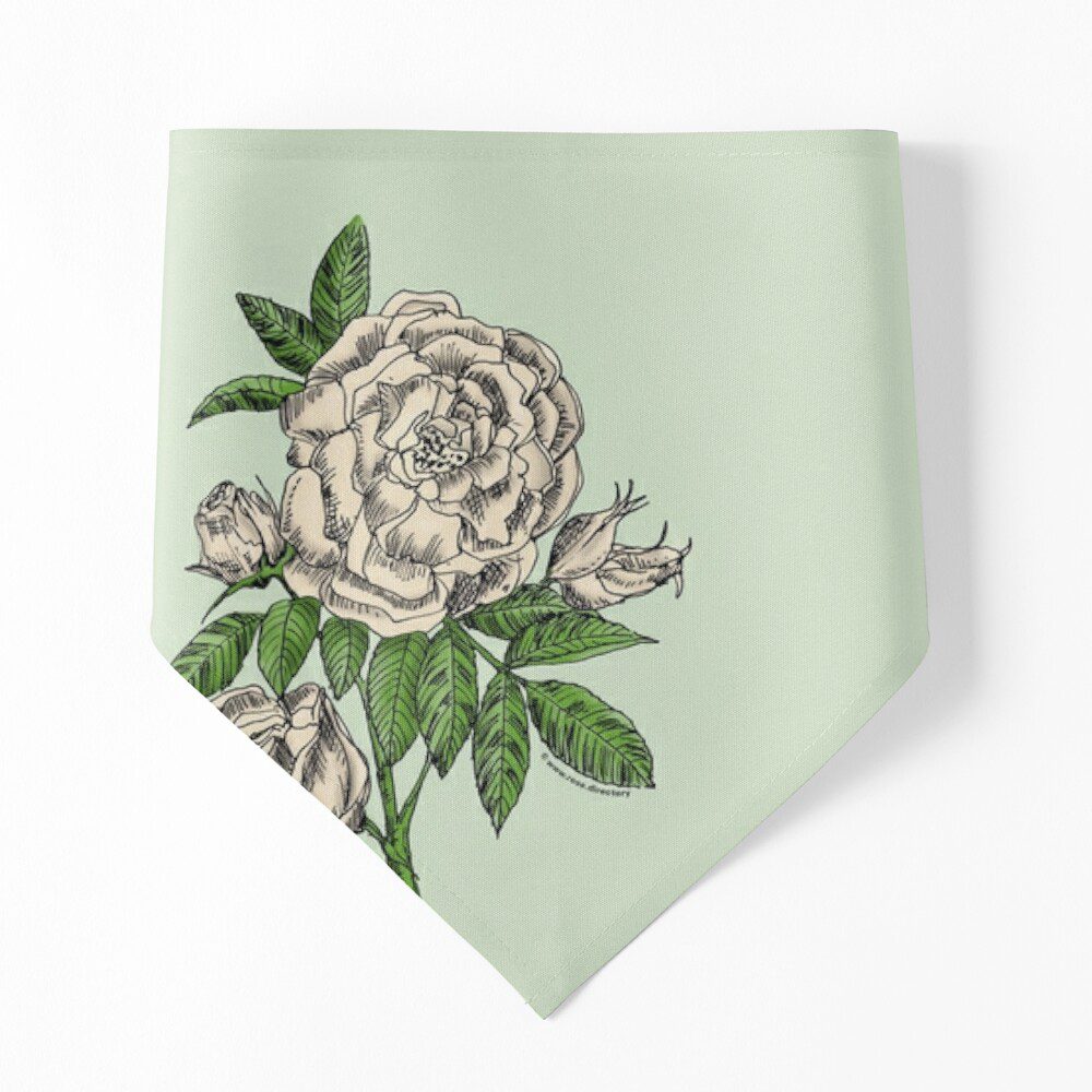 globular double cream rose print on pet bandana