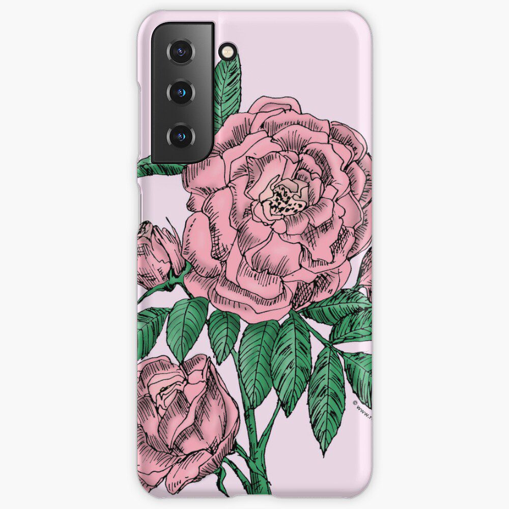 globular double light pink rose print on Samsung Galaxy snap case