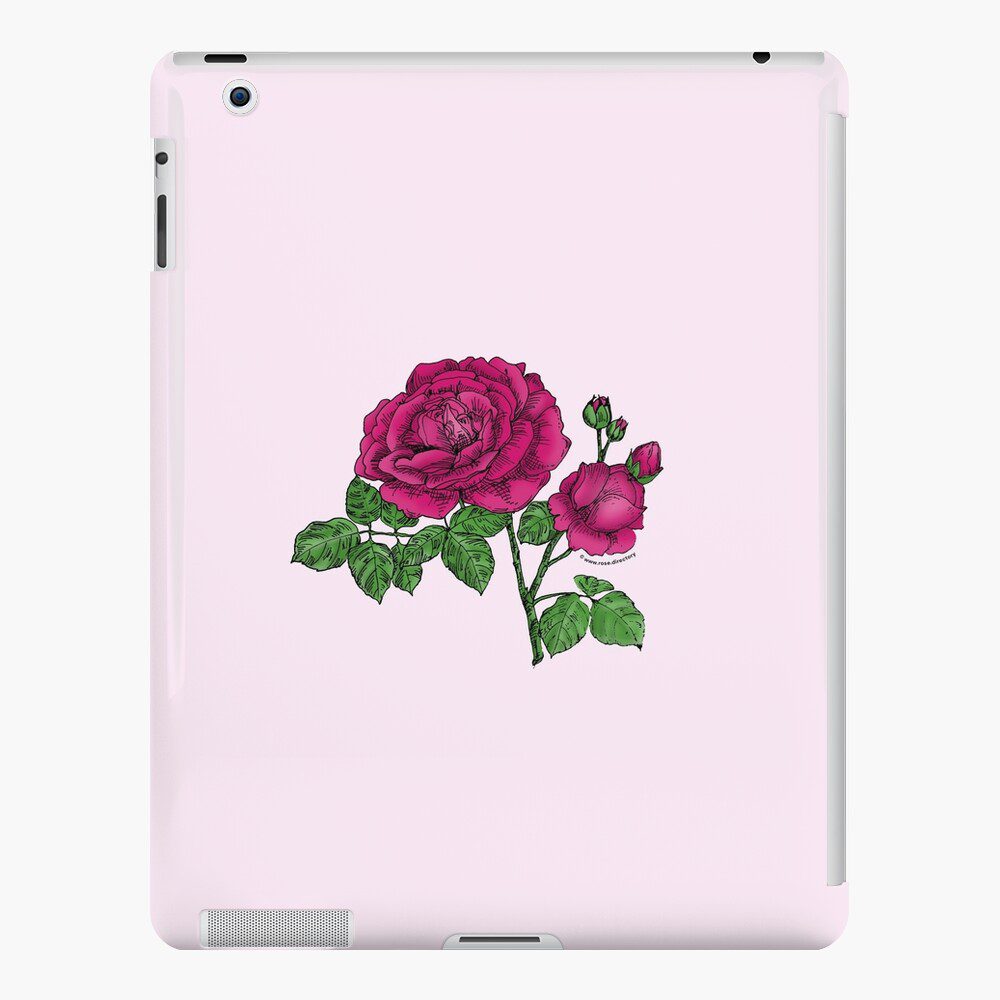 globular full deep pink rose print on iPad snap case