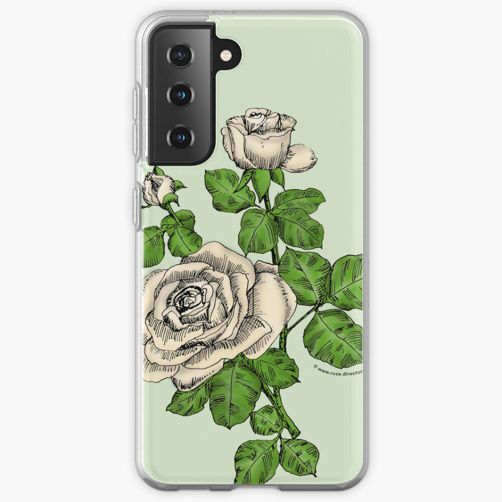 high-centered double cream rose print on Samsung Galaxy soft case