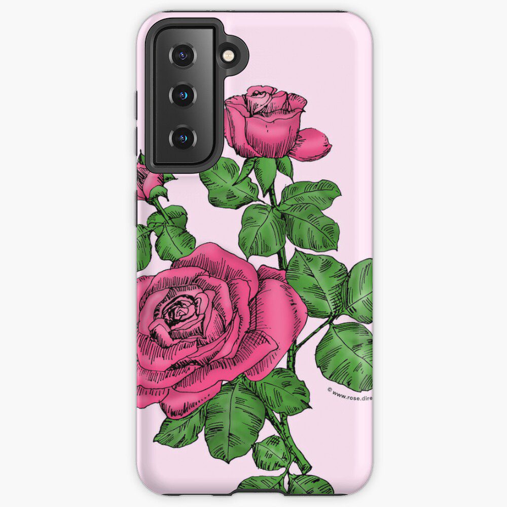 high-centered double mid pink rose print on Samsung Galaxy tough case