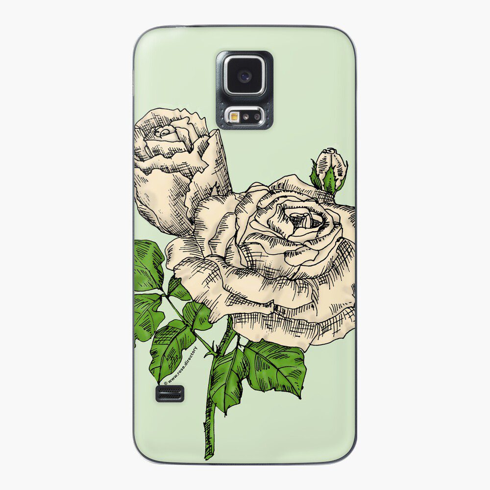 high-centered very full cream rose print on Samsung Galaxy skin