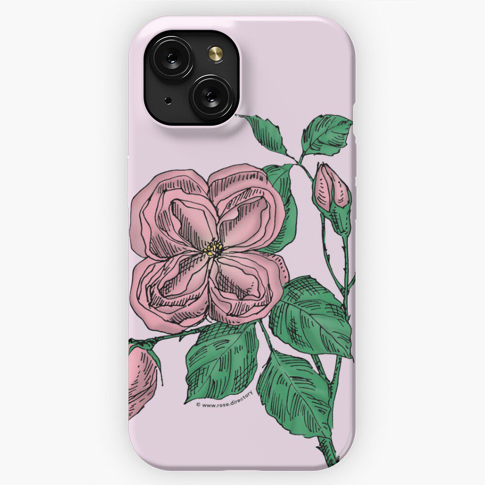 quartered double light pink rose print on iPhone snap case