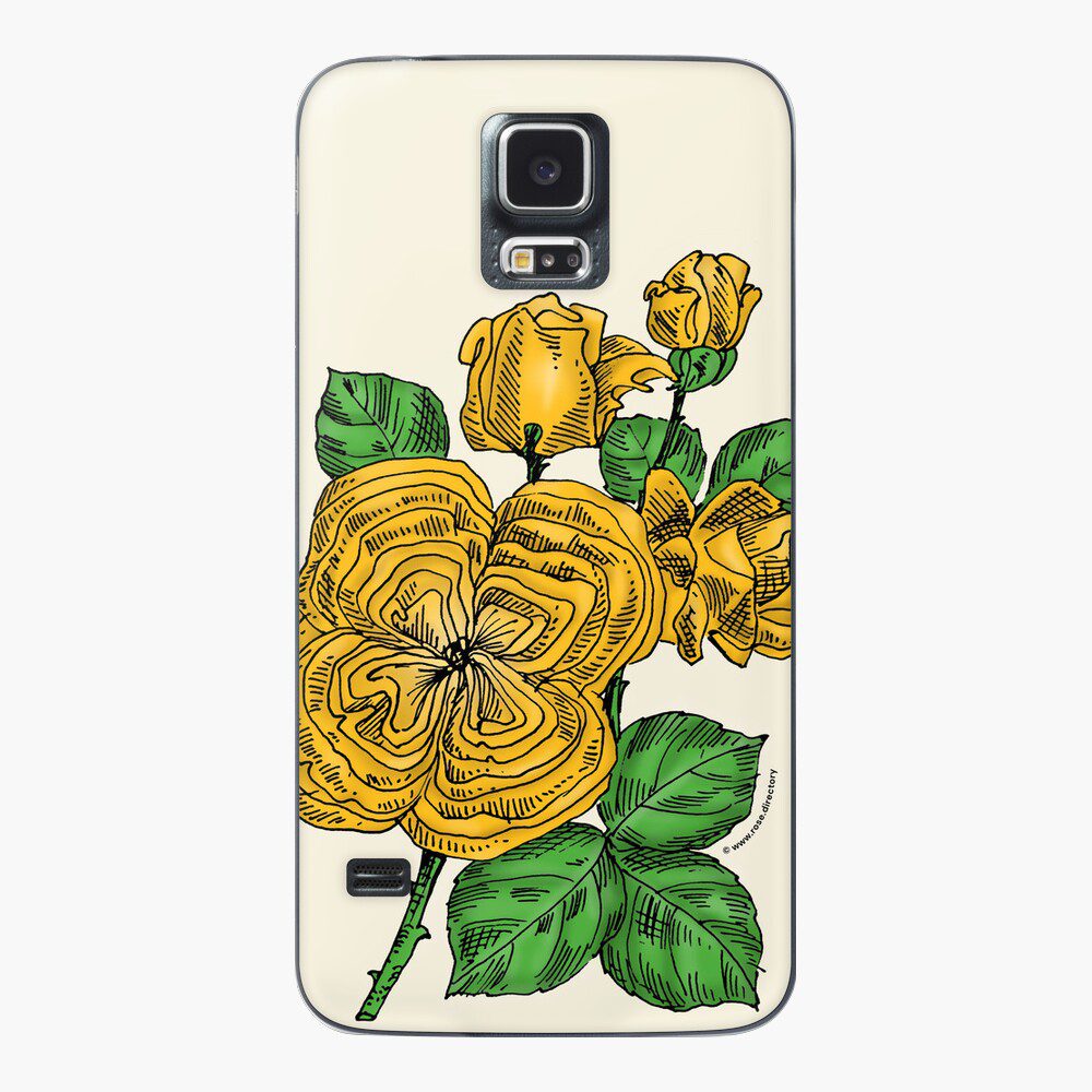 quartered full yellow rose print on Samsung Galaxy skin