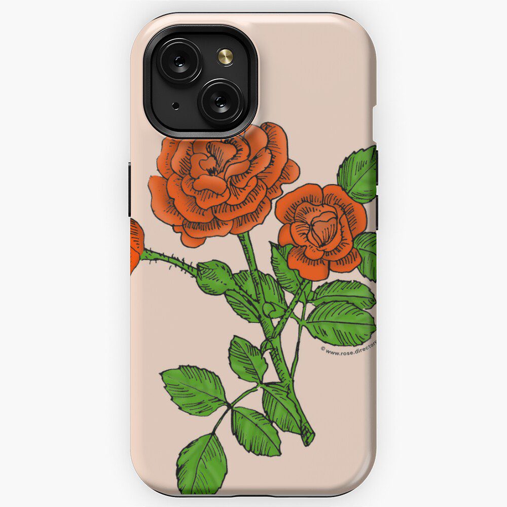 rosette double orange rose print on iPhone tough case