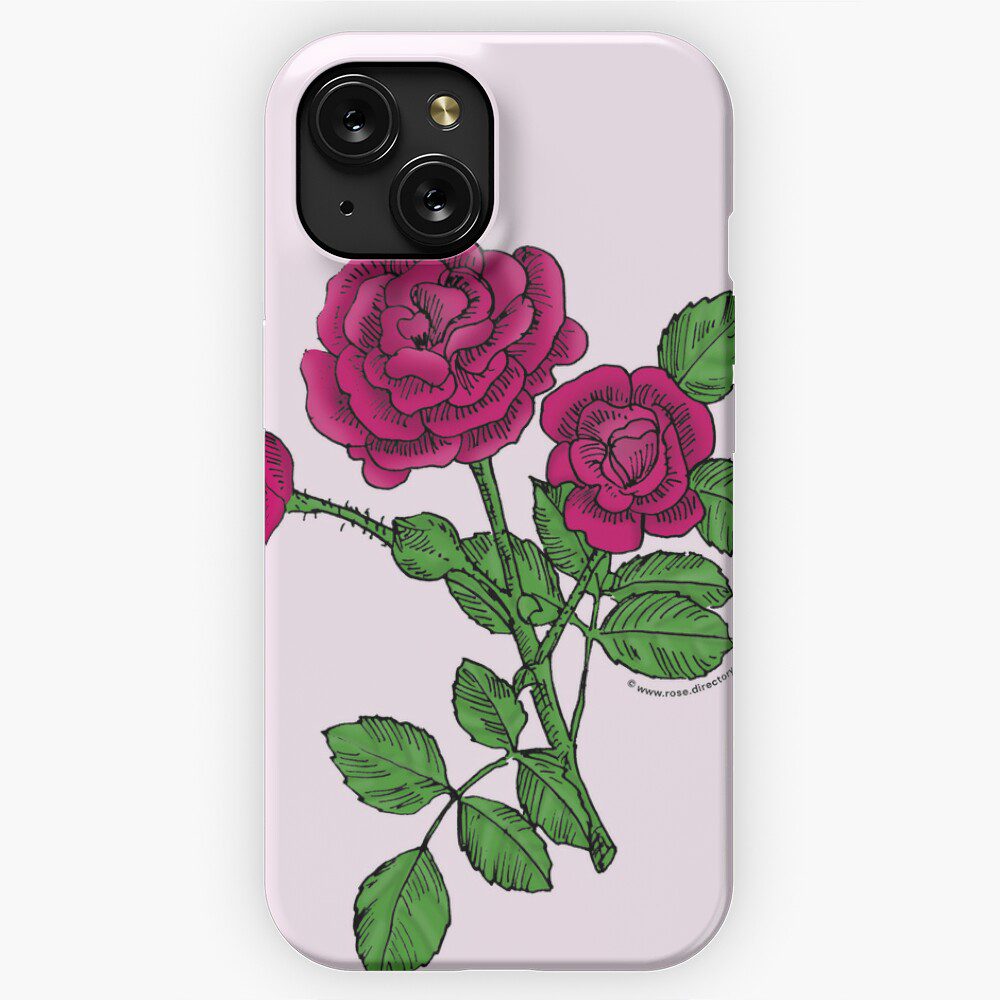 rosette double deep pink rose print on iPhone snap case
