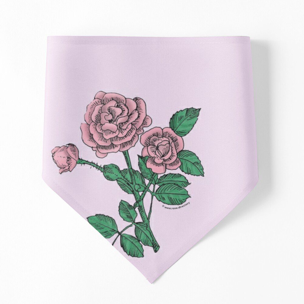rosette double light pink rose print on pet bandana