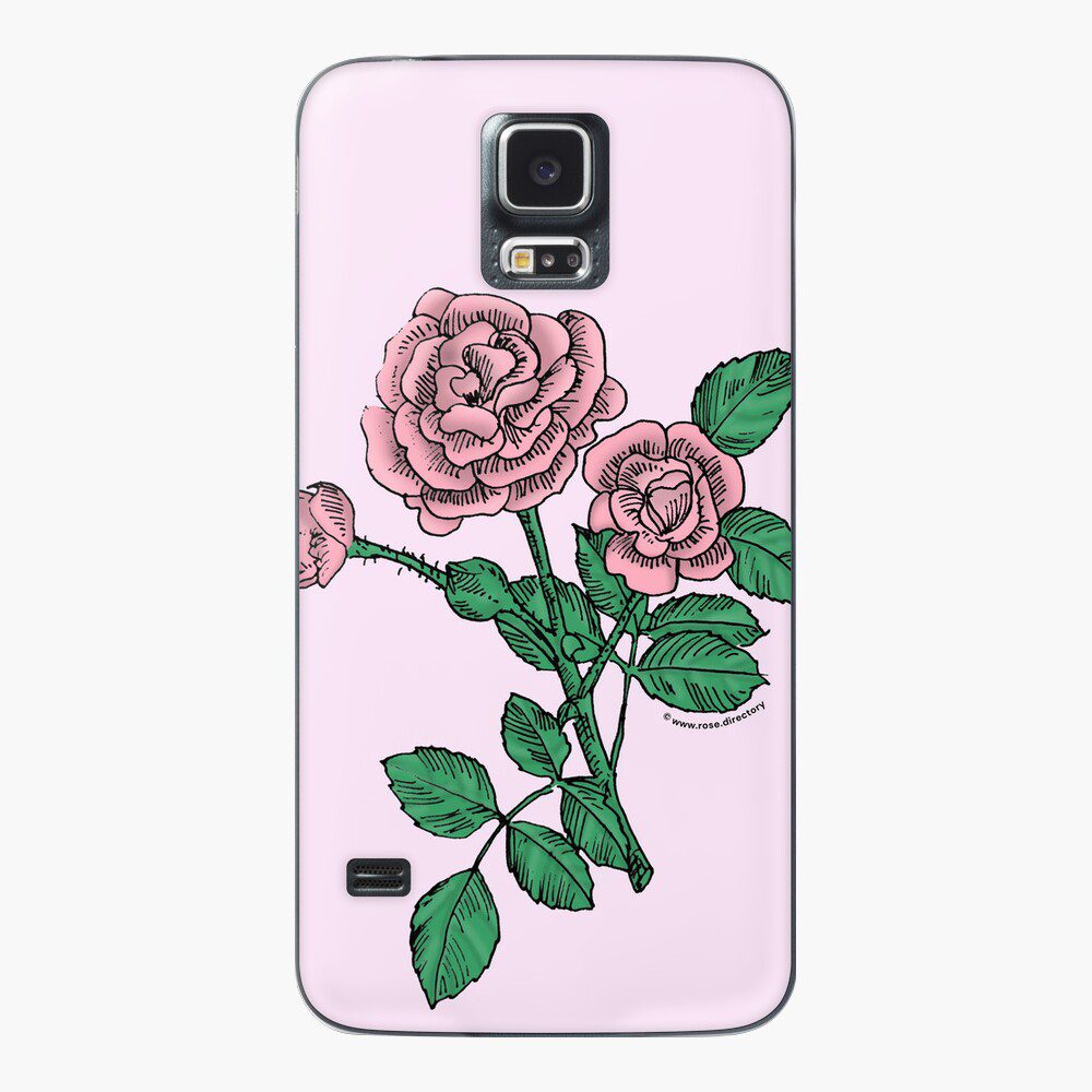 rosette double light pink rose print on Samsung Galaxy skin