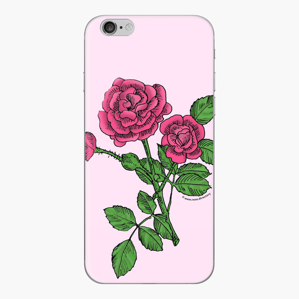 rosette double mid pink rose print on iPhone skin