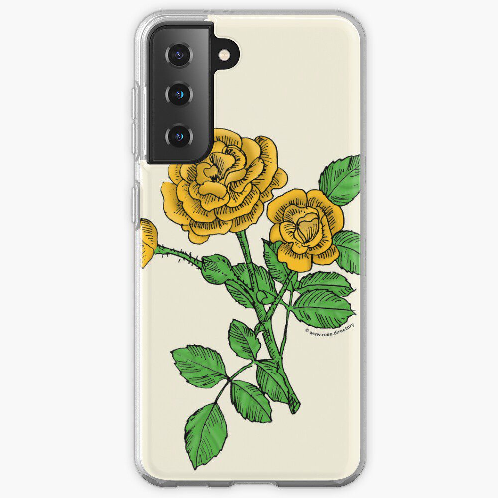 rosette double yellow rose print on Samsung Galaxy soft case