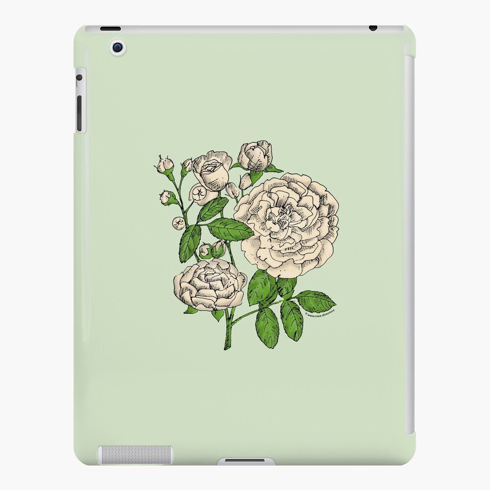 rosette full cream rose print on iPad snap case