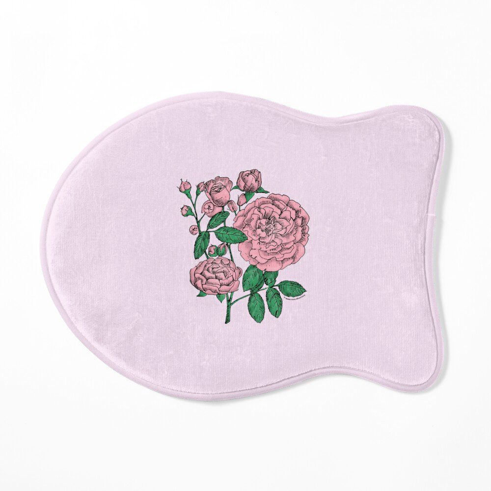 rosette full light pink rose print on cat mat