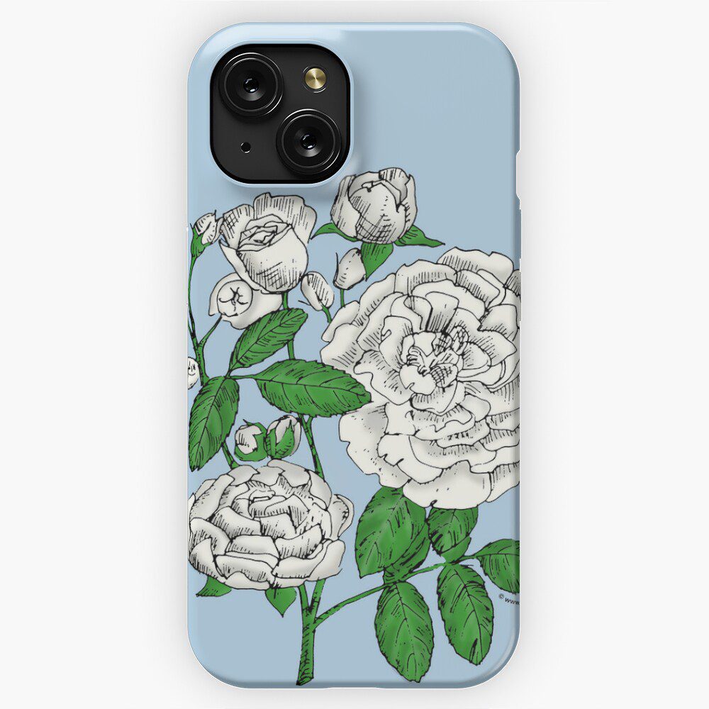 rosette full white rose print on iPhone snap case